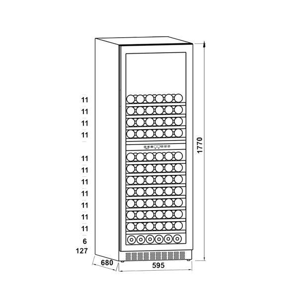 thong soTủ bảo quản rượu vang Hafele HW-C415FB